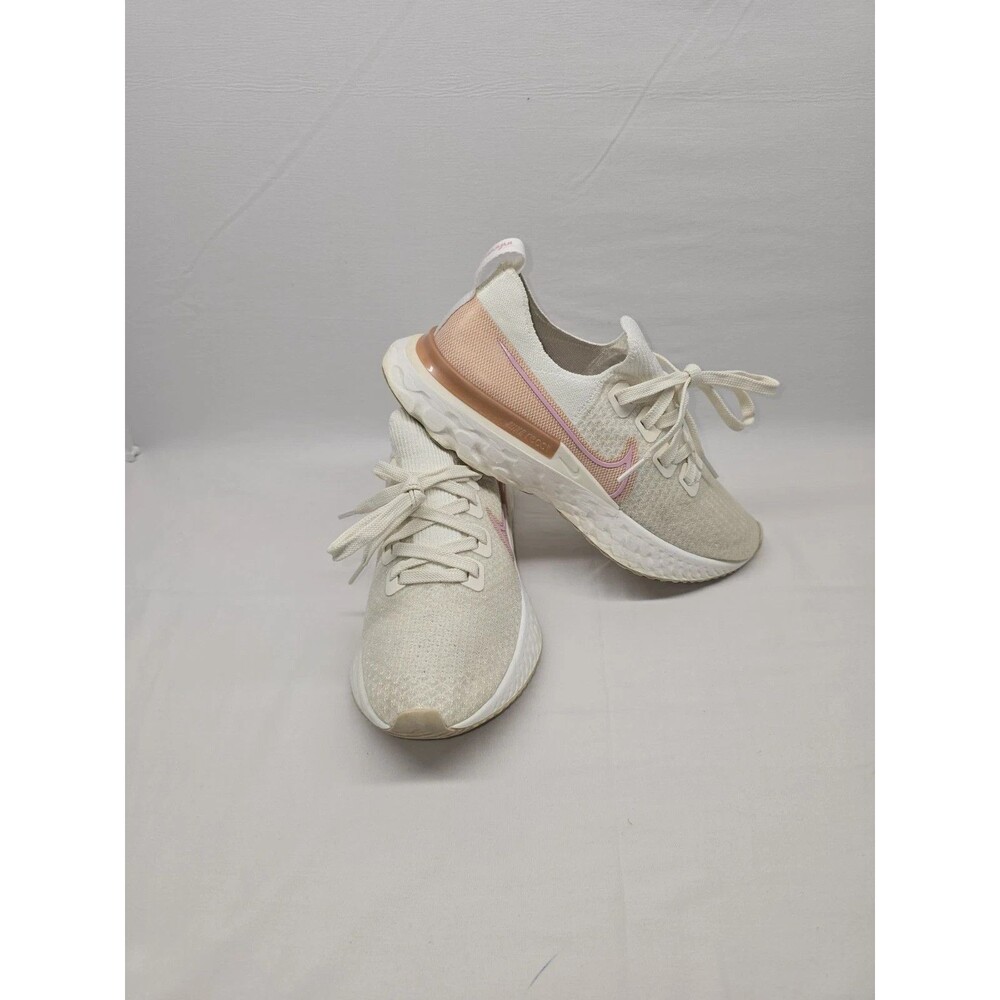 Nike React Infinity Run Flyknit Shoes Womens 8.5 BeigeRunning Sneakers